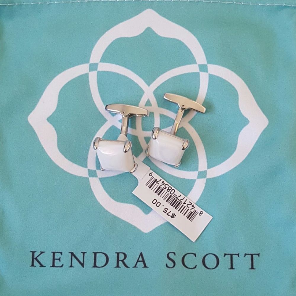 NWT Kendra Scott Emmerson Cuff Links White MOP
